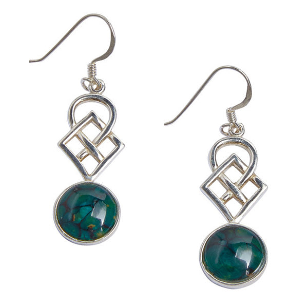 Heathergems Celtic Sterling Silver Drop Earrings - SE30