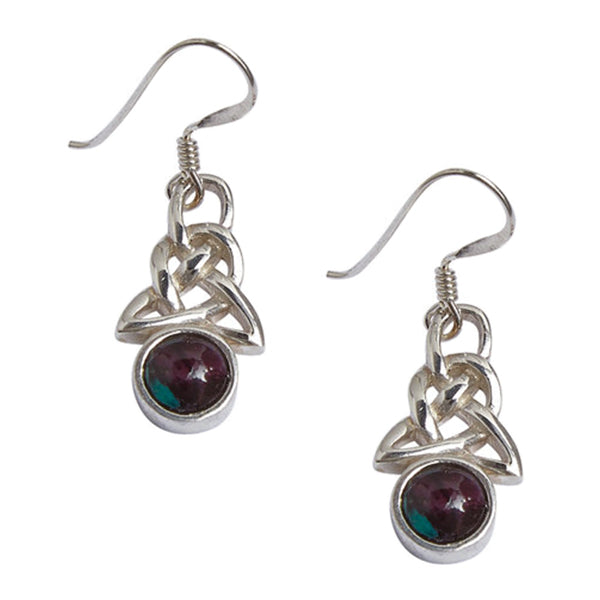Celtic Sterling Silver Drop Earrings - SE7