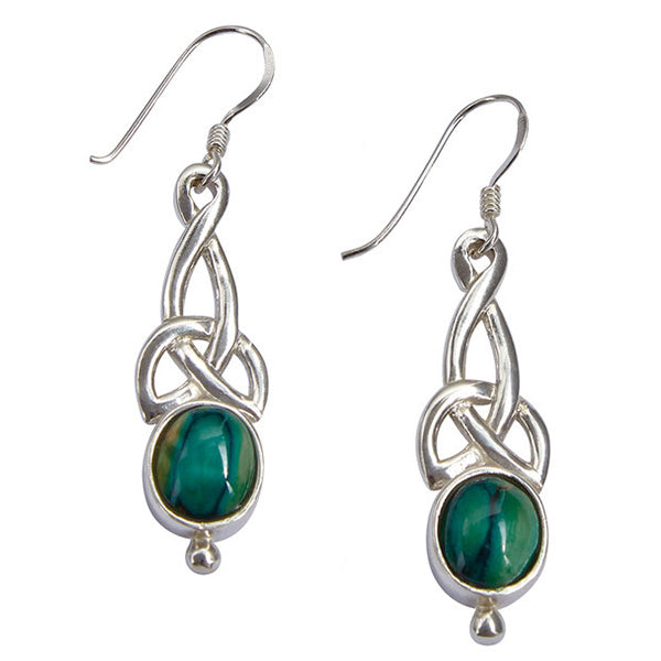 Celtic Sterling Silver Drop Earrings