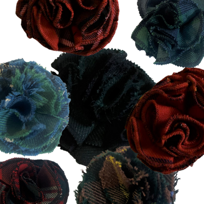 Tartan Rosette Pins Multi