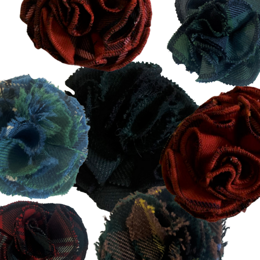 Tartan Rosette Pins Multi