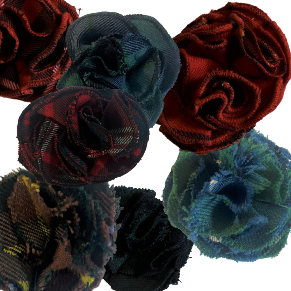 Tartan Rosette Pins Multi