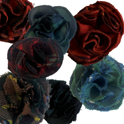 Tartan Rosette Pins Multi