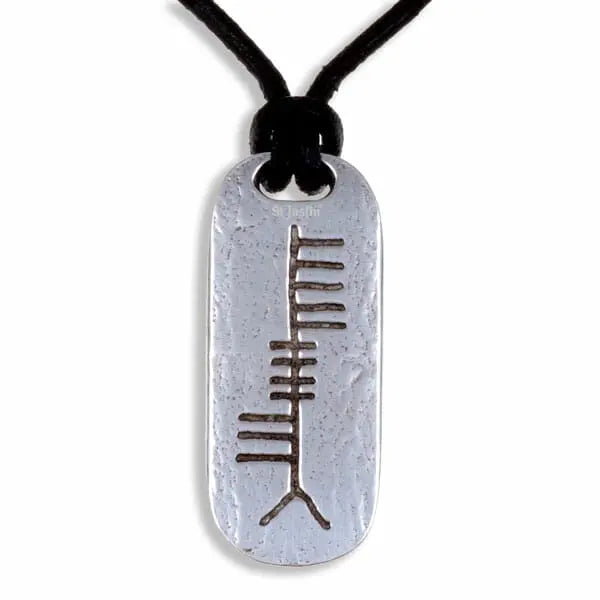10th Anniversary Ogham Pendant on Leather Thong