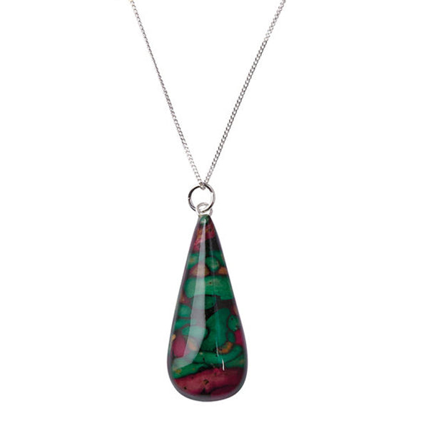 Heathergems Tear Drop Heather Sterling Silver Pendant - SP91