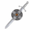 Sword and Shield Kilt Pin with Amber Gemstone