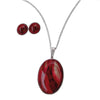 Heathergems Oval Pendant and Stud Earring Set - SPE212