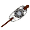 Triple Moon Hairslide Moonstone with wooden pin