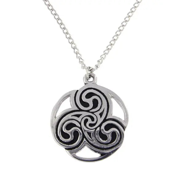Triscele Pendant on 18 inch curb chain