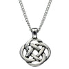 St Justi - Square knot pendant large – PN27L – An openwork pewter pendant in a Celtic square knot design