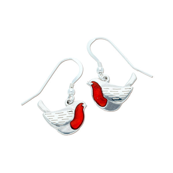 Silver Robin Earrings
