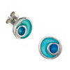 St Justin Silver Glas Mor Lagoon enamelled stud earrings on Sterling silver posts and scrolls – SE1003