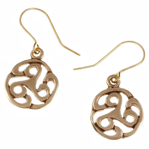 Apahida triscele drop earrings – bronze
