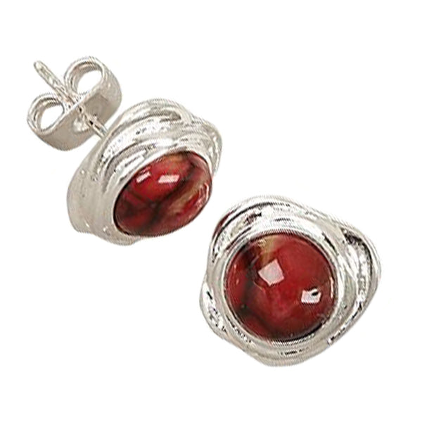 Swirl Silver Plated Heathergem Earrings - HE91