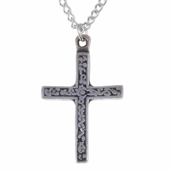 Straight Cross Necklet on 18" trace chain