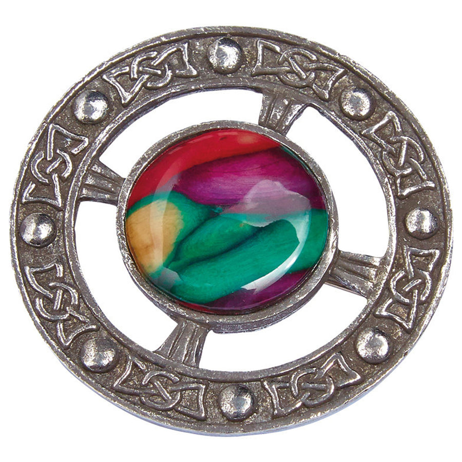 Heathergems Scottish Celtic Brooch in Pewter - HB50