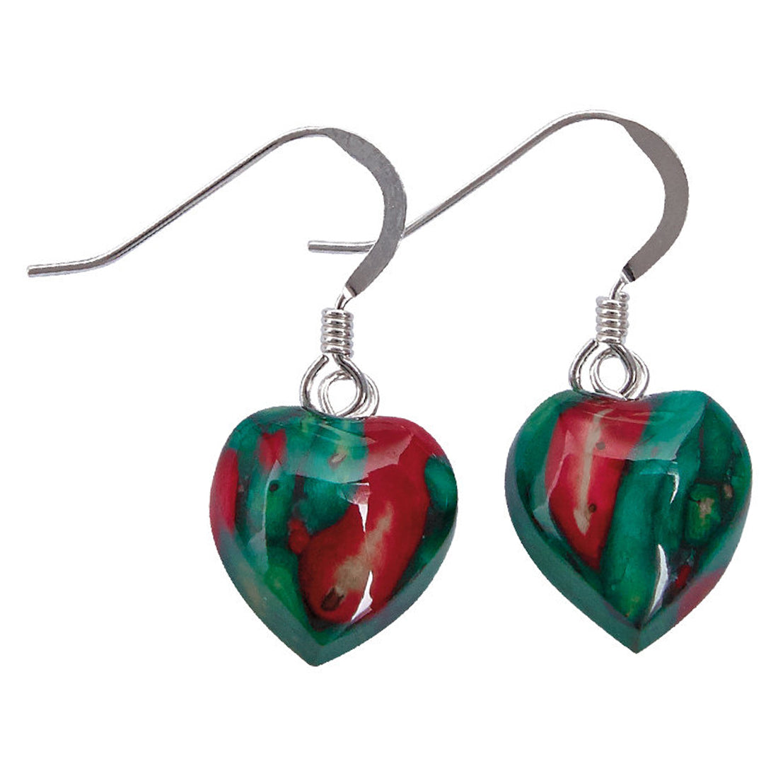 Heathergems Heart Heather Sterling Silver Drop Earrings