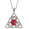 Triangle Celtic Silver Plated Heathergem Pendant