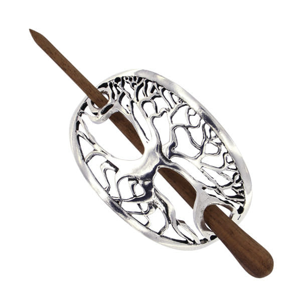 Tree of Life hairslide with wooden pin